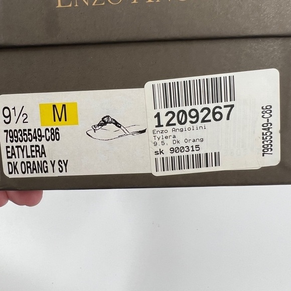 ✅ Enzo Angiolini LADIES ORANGE JEWELED SANDALS SIZE 9.5 BOX INCLUDED - Picture 3 of 6